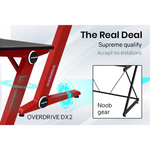 OVERDRIVE Gaming Desk 120cm PC Table Setup Computer Carbon Fiber Style Black Red - Furniture > Office