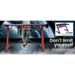OVERDRIVE Gaming Desk 120cm PC Table Setup Computer Carbon Fiber Style Black Red - Furniture > Office