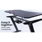OVERDRIVE Gaming Desk 120cm PC Table Setup Computer Carbon Fiber Style Black - Furniture > Office