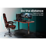 OVERDRIVE Gaming Desk 139cm PC Setup Table Computer Carbon Fiber Style Black - Furniture > Office