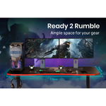 OVERDRIVE Gaming Desk 139cm PC Setup Table Computer Carbon Fiber Style Black - Furniture > Office