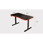 OVERDRIVE Gaming Desk 139cm PC Setup Table Computer Carbon Fiber Style Black - Furniture > Office