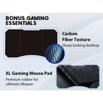 OVERDRIVE Gaming Desk 139cm PC Table Computer Setup Carbon Fiber Style Black - Furniture > Office