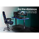 OVERDRIVE Gaming Desk 139cm PC Table Computer Setup Carbon Fiber Style Black - Furniture > Office