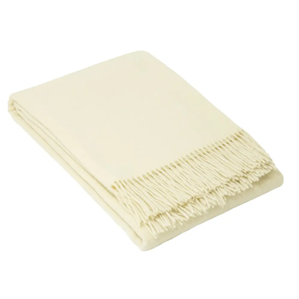 Oxford Throw - Merino Wool Blend - Ivory - Home & Garden > Decor