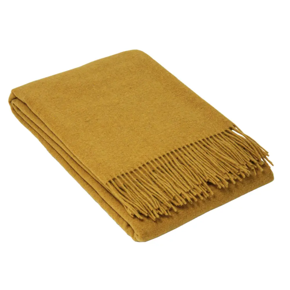 Oxford Throw - Merino Wool Blend - Mustard - Home & Garden > Decor