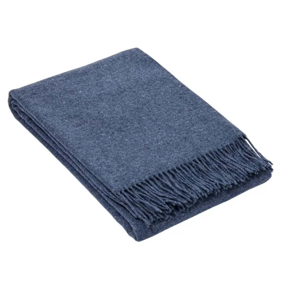 Oxford Throw - Merino Wool Blend - Navy - Home & Garden > Decor