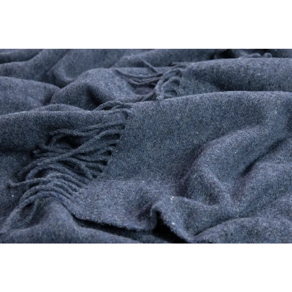 Oxford Throw - Merino Wool Blend - Navy - Home & Garden > Decor