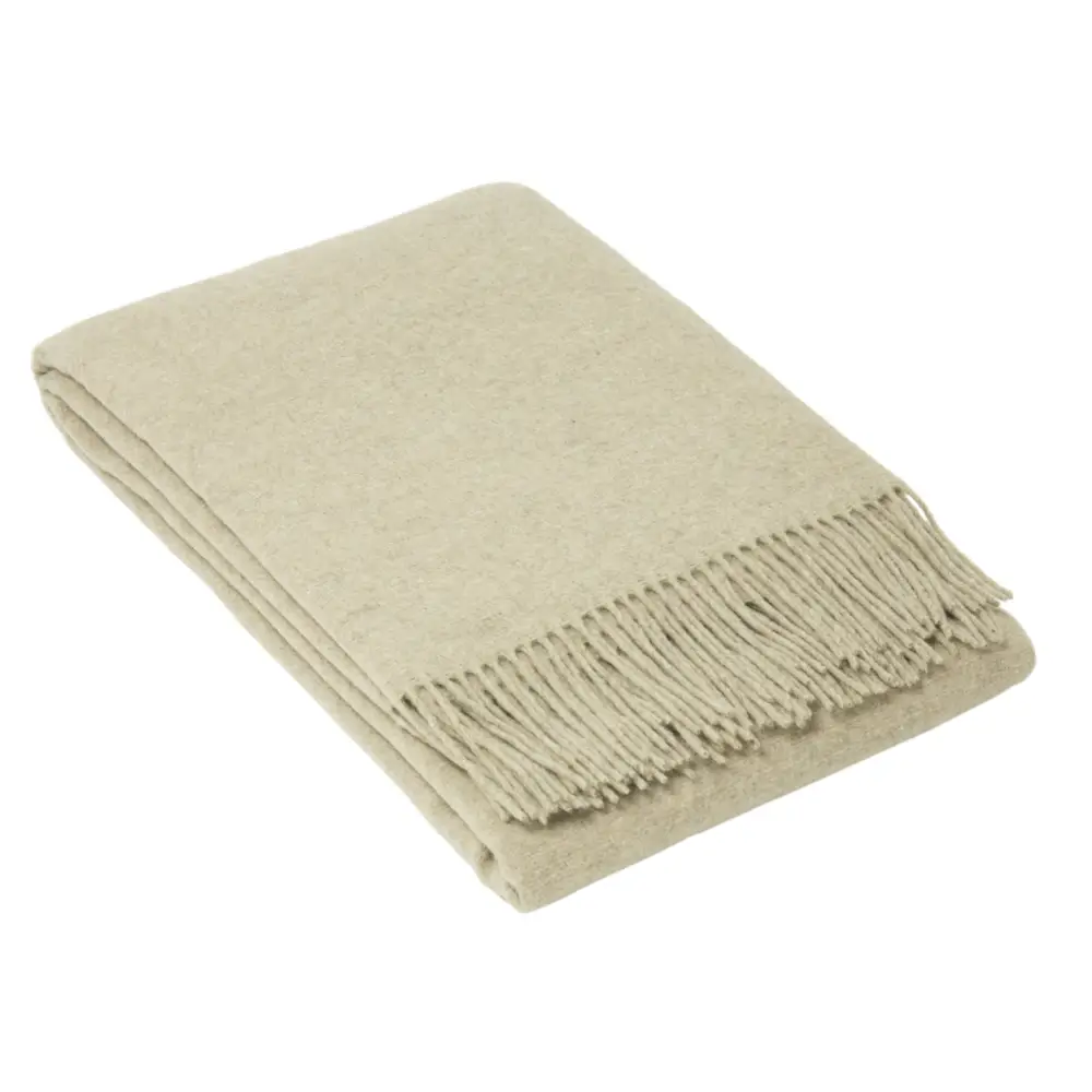 Oxford Throw - Merino Wool Blend - Stone - Home & Garden > Decor