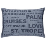 Pack of 2 Denim Sunshine Wording Cushion Cover Cruises Caribbean Love etc - Home & Garden > Decor
