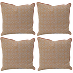 Pack of 4 Azuk Orange & Grey Cushion Covers 50cm x 50cm - Home & Garden > Decor