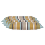 Pack of 4 Corban Aqua Rectangle 35x70cm Striped Multicoloured Cushion Cover Nautical - Home & Garden > Decor