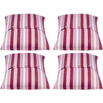 Pack of 4 Coste Fuchsia 50x50cm Striped Cushion Cover - Home & Garden > Decor