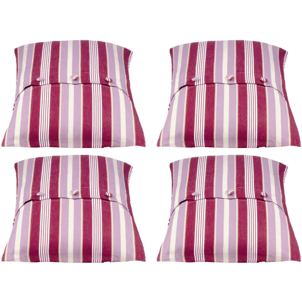 Pack of 4 Coste Fuchsia 50x50cm Striped Cushion Cover - Home & Garden > Decor