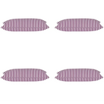 Pack of 4 Dandi Fuchsia Plum Purple & White Rectangle Cushion Covers - Home & Garden > Decor