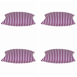 Pack of 4 Dandi Fuchsia Plum Purple & White Striped Square Cushion Covers 40x40cm - Home & Garden > Decor