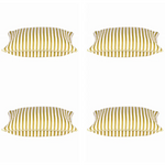 Pack of 4 Dandi Mustard Yellow & White Striped Square Cushion Covers 40x40cm - Home & Garden > Decor