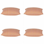 Pack of 4 Dandi Orange & White Striped Nautical Cushion Covers 40x40cm - Home & Garden > Decor