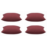 Pack of 4 Elements Deep Red Solid Base Colour Square Cushion Covers - Home & Garden > Decor