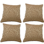 Pack of 4 Flower Beige Petal Design Square Cushion Covers - Home & Garden > Decor