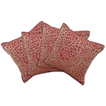 Pack of 4 Flower Marone Petal Design Square Cushion Covers Maroon - Home & Garden > Decor