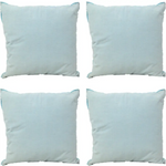 Pack of 4 Frida Aqua Blue 50cm x 50cm Cushion Covers with piping - Home & Garden > Decor