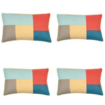 Pack of 4 Geo Beige Block Design Rectangle Cushion Cover 30cm x 50cm - Home & Garden > Decor