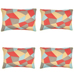 Pack of 4 Geo Beige Geometric Design 40x60cm Rectangle Cushion Covers - Home & Garden > Decor