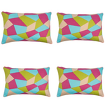 Pack of 4 Geo Green Geometric Design Rectangle 40x60cm Cushion Covers - Home & Garden > Decor
