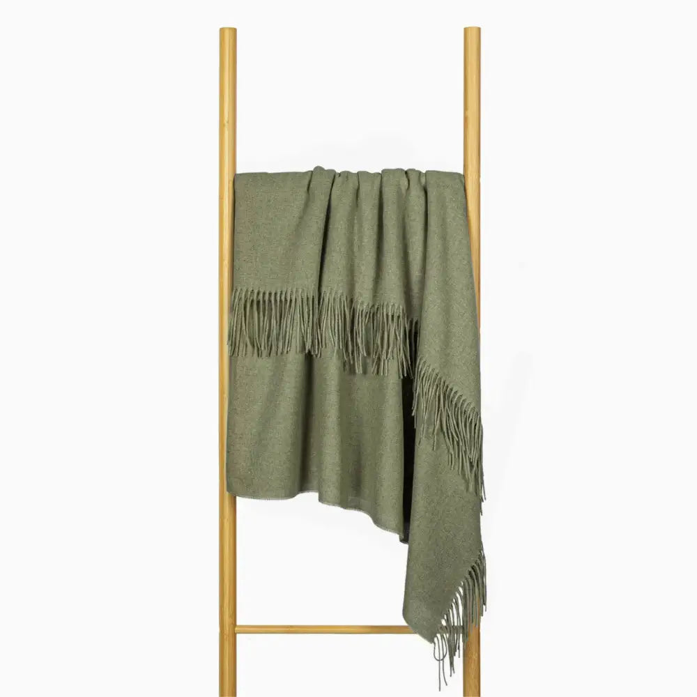 Paddington Throw - Fine Wool Blend - Olive - Home & Garden > Decor