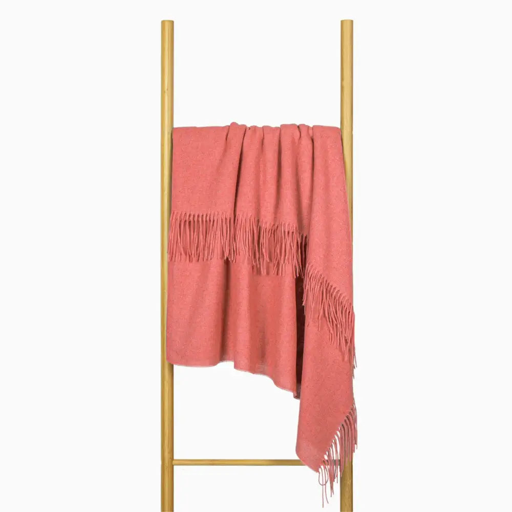 Paddington Throw - Fine Wool Blend - Peach - Home & Garden > Decor