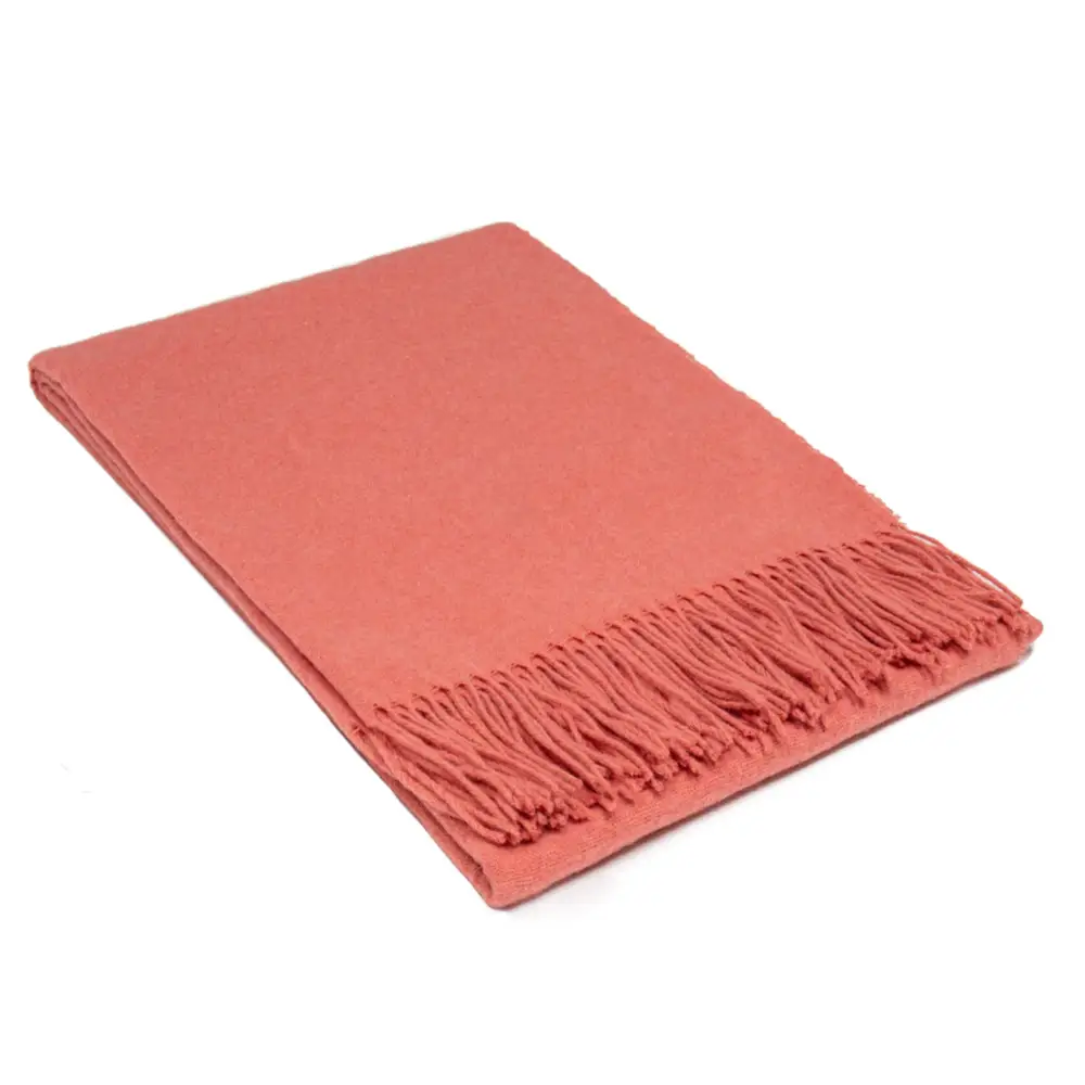 Paddington Throw - Fine Wool Blend - Peach - Home & Garden > Decor