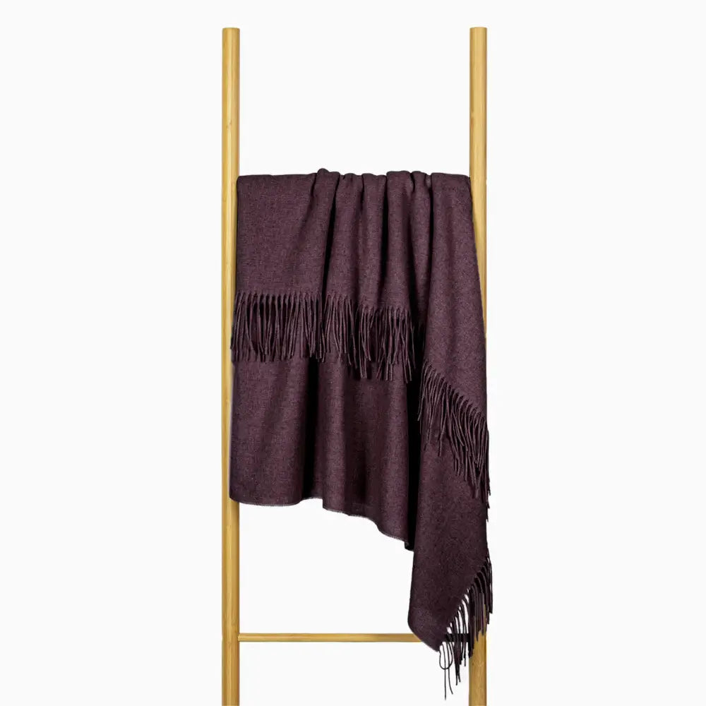 Paddington Throw - Fine Wool Blend - Plum - Home & Garden > Decor