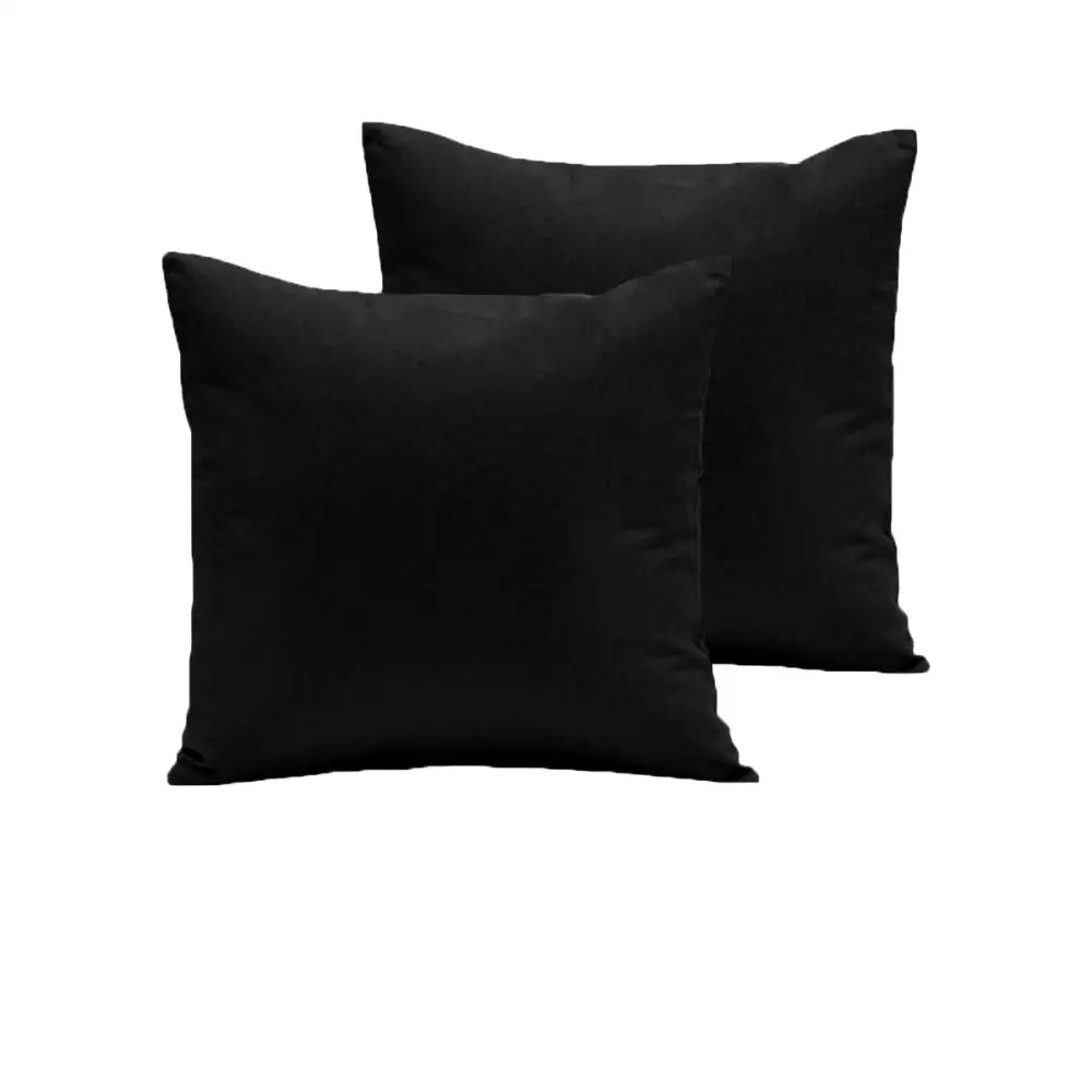 Pair of 280TC Polyester Cotton European Pillowcases Black - Home & Garden > Bedding