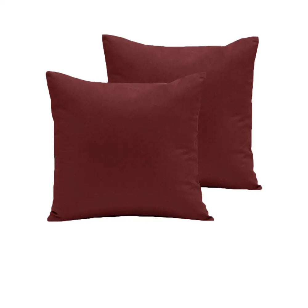 Pair of 280TC Polyester Cotton European Pillowcases Burgundy - Home & Garden > Bedding