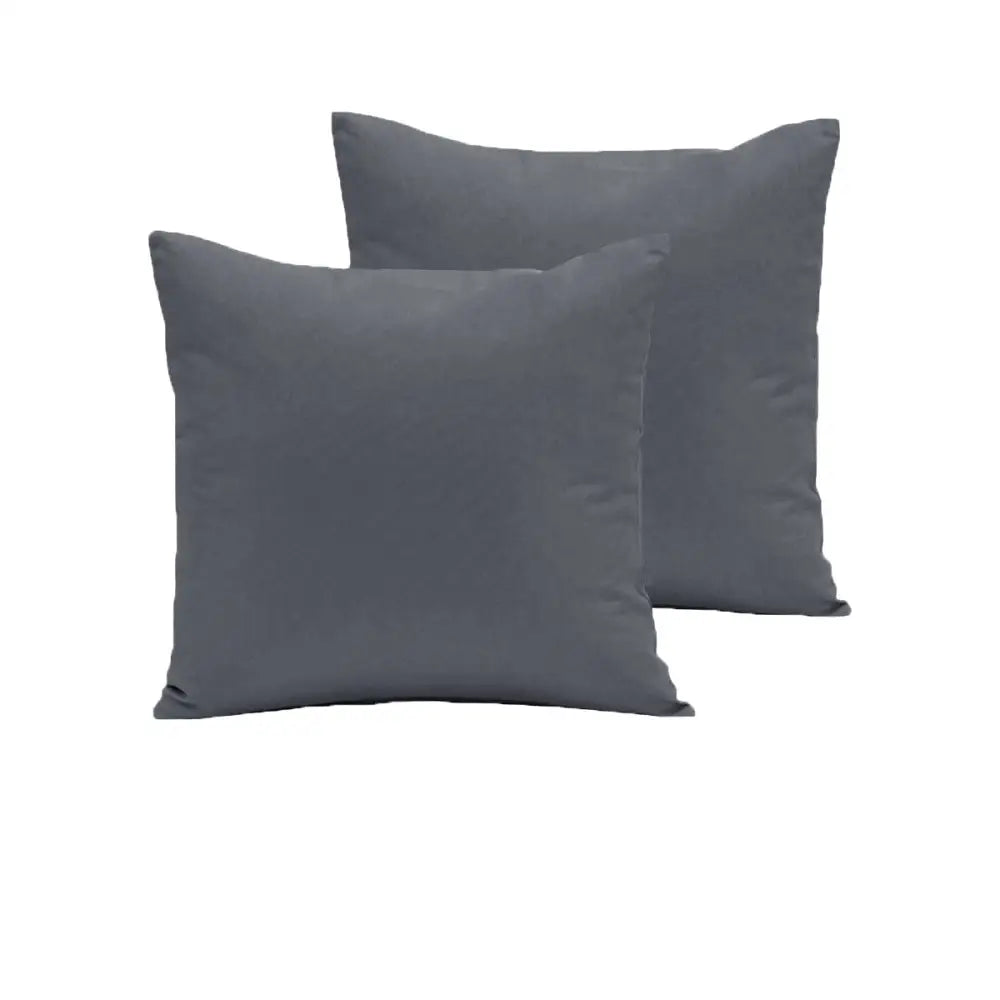 Pair of 280TC Polyester Cotton European Pillowcases Charcoal - Home & Garden > Bedding
