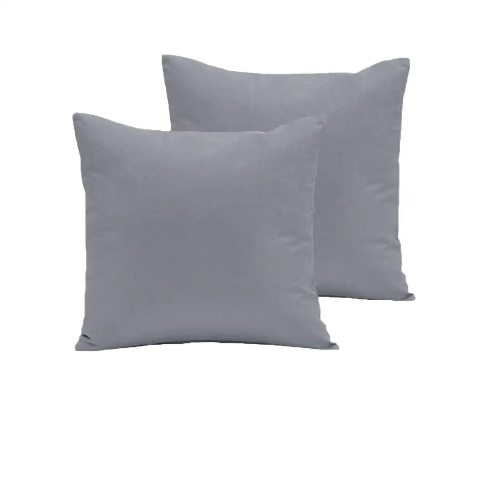 Pair of 280TC Polyester Cotton European Pillowcases Grey - Home & Garden > Bedding