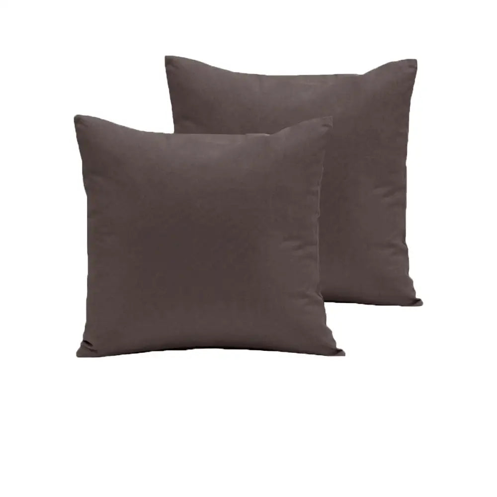 Pair of 280TC Polyester Cotton European Pillowcases Mocha - Home & Garden > Bedding