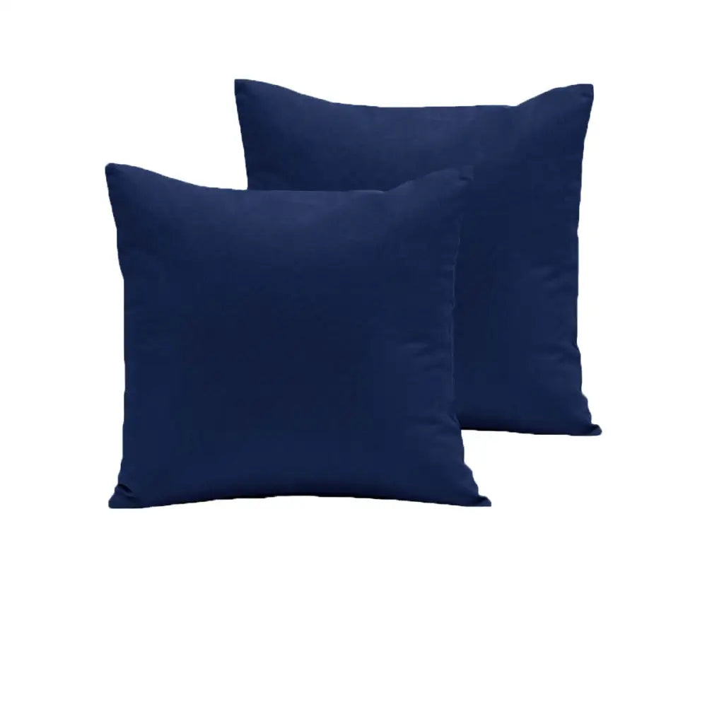 Pair of 280TC Polyester Cotton European Pillowcases Navy - Home & Garden > Bedding