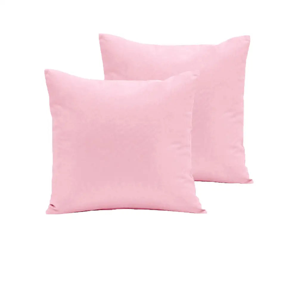 Pair of 280TC Polyester Cotton European Pillowcases Pink - Home & Garden > Bedding