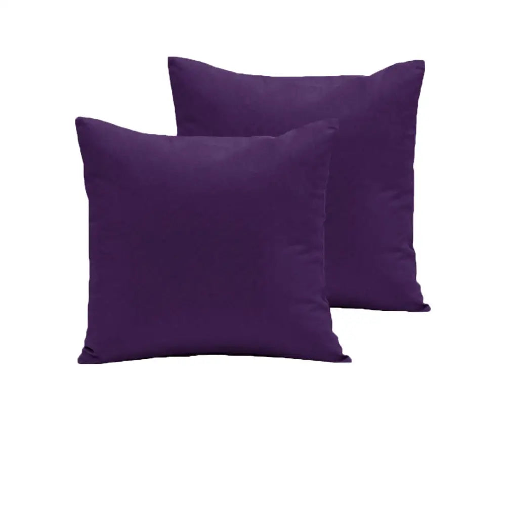 Pair of 280TC Polyester Cotton European Pillowcases Purple - Home & Garden > Bedding