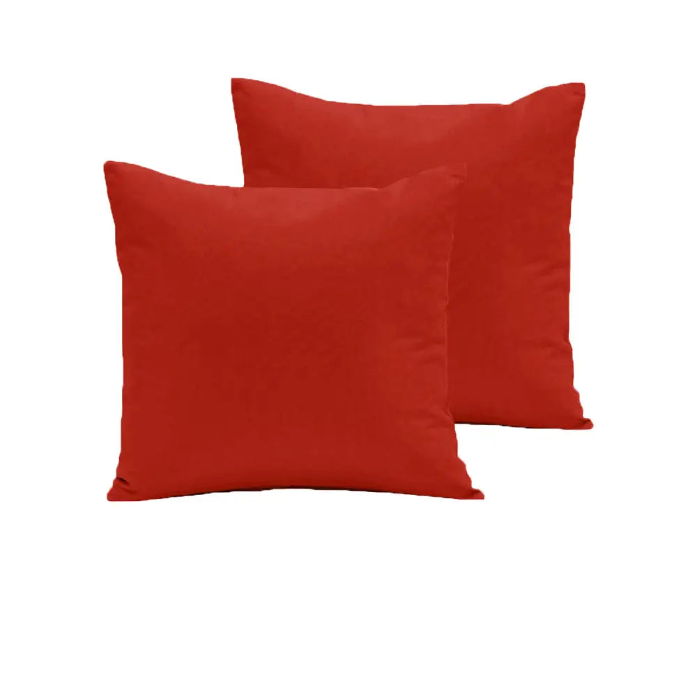 Pair of 280TC Polyester Cotton European Pillowcases Red - Home & Garden > Bedding