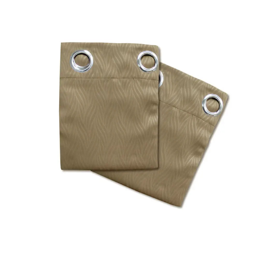 Pair of Blockout Embossed Eyelet Leaf Curtains Coffee - Home & Garden > Curtains