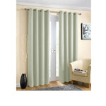 Pair of Blockout Plain Eyelet Curtains Beige - Home & Garden > Curtains
