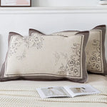 Pair of Butterfly pattern Tied Cotton Gauze Pillow Cover - Secure Fit Premium Comfort (Insert Not Included) - Home &