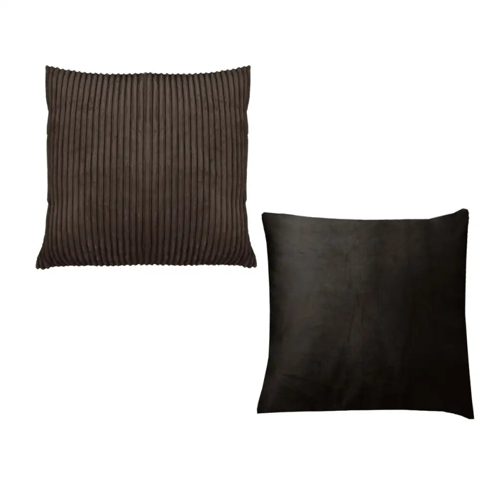 Pair of Calico Cordury Cushions Chocolate - Home & Garden > Bedding