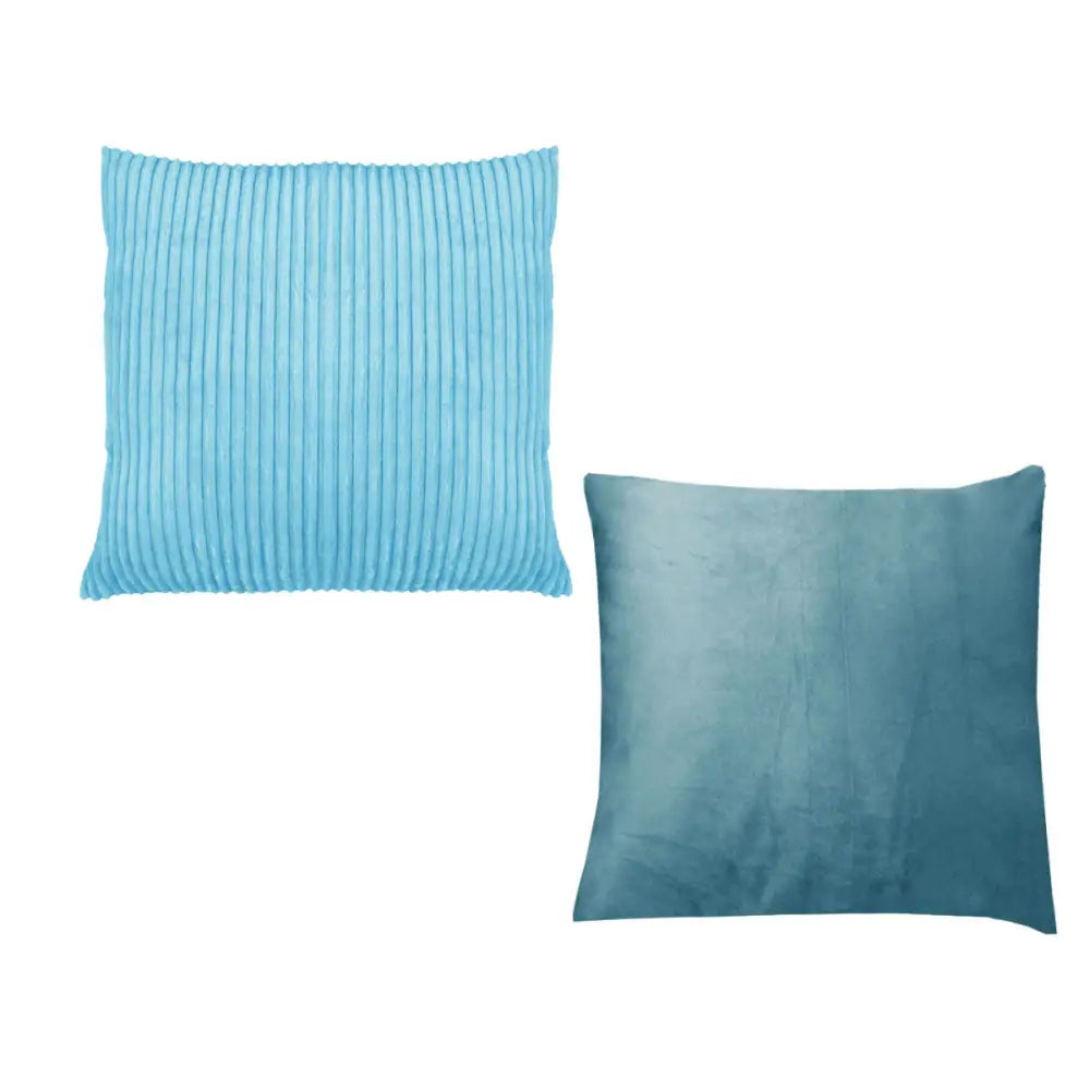 Pair of Calico Cordury Cushions Sky - Home & Garden > Bedding