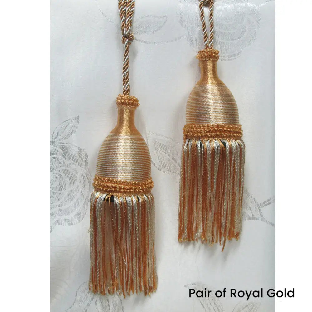 Pair of Curtain Tassel Rope Ties 52cm Royal Gold - Home & Garden > Decor