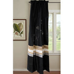 Pair of Embroidered Rod Pocket Curtains 150 x 213cm each Silver Petals - Home & Garden > Curtains