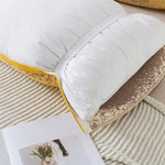 Pair of Gray pattern Tied Cotton Gauze Pillow Cover - Secure Fit Premium Comfort (Insert Not Included) - Home & Garden